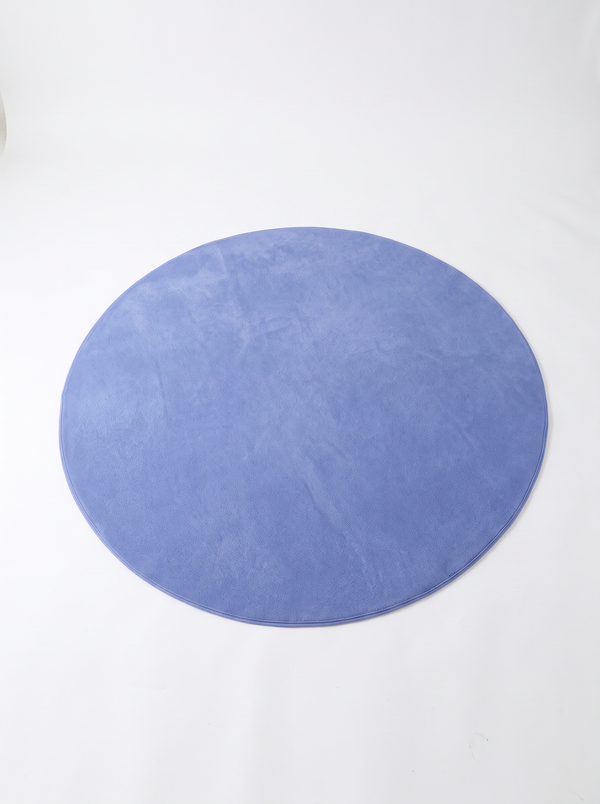 Coral Velvet Living Room Rug - Blue - 160cm diametre
