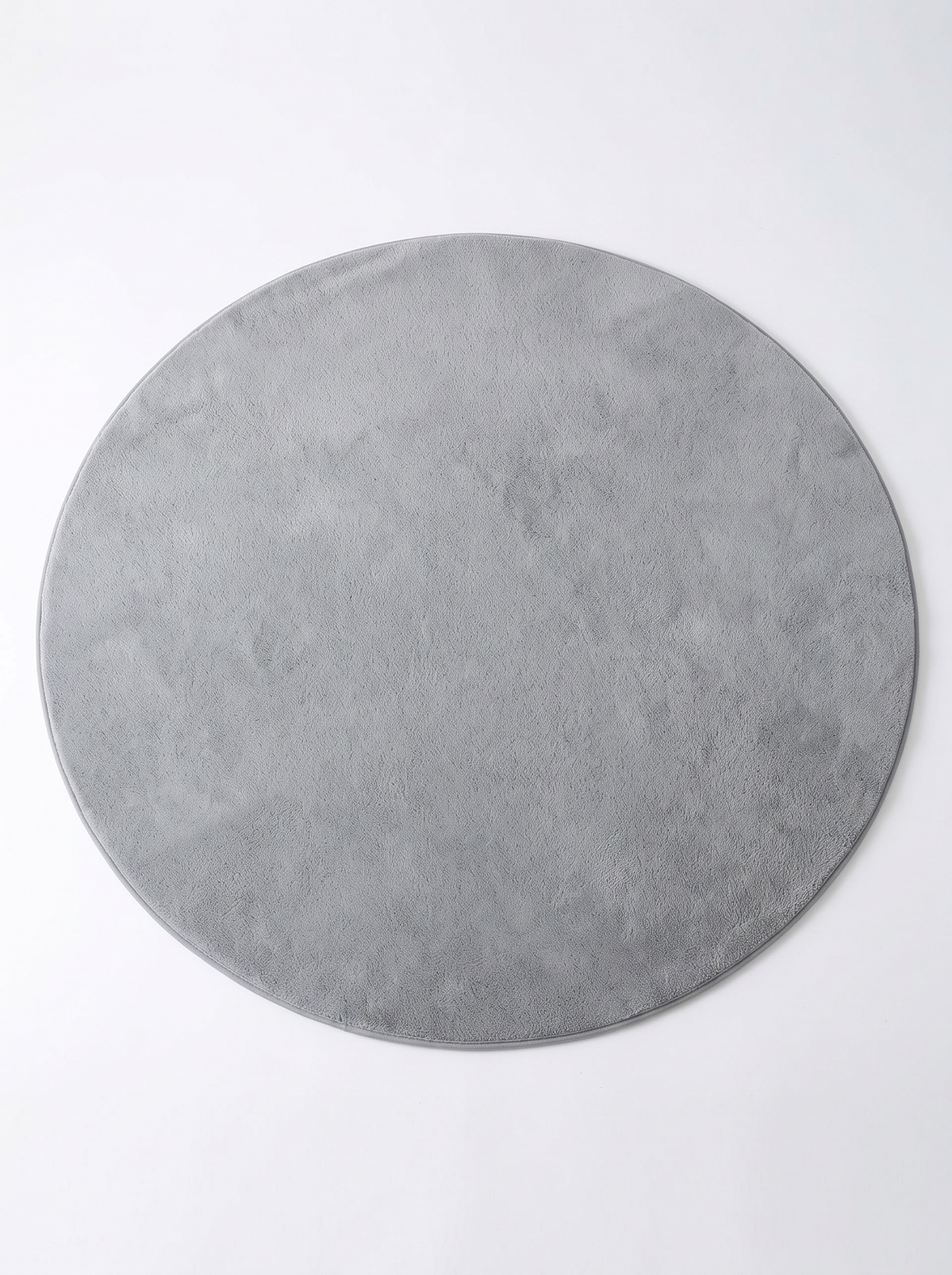 Coral Velvet Living Room Rug - Grey - 80cm diametre