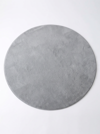 Coral Velvet Living Room Rug - Grey - 80cm diametre