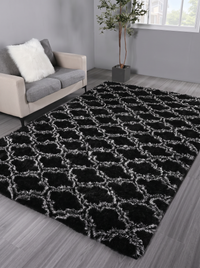 Large Shaggy Rug - Black - 160x230cm