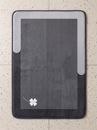 Printed Flannel Bath Mat - Gray and Black - 40x60cm