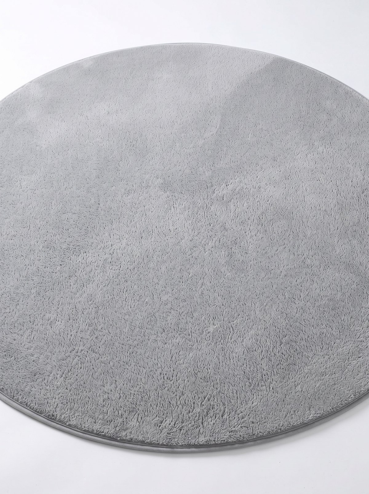 Coral Velvet Living Room Rug - Grey - 60cm diametre