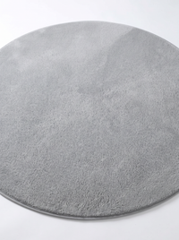 Coral Velvet Living Room Rug - Grey - 60cm diametre