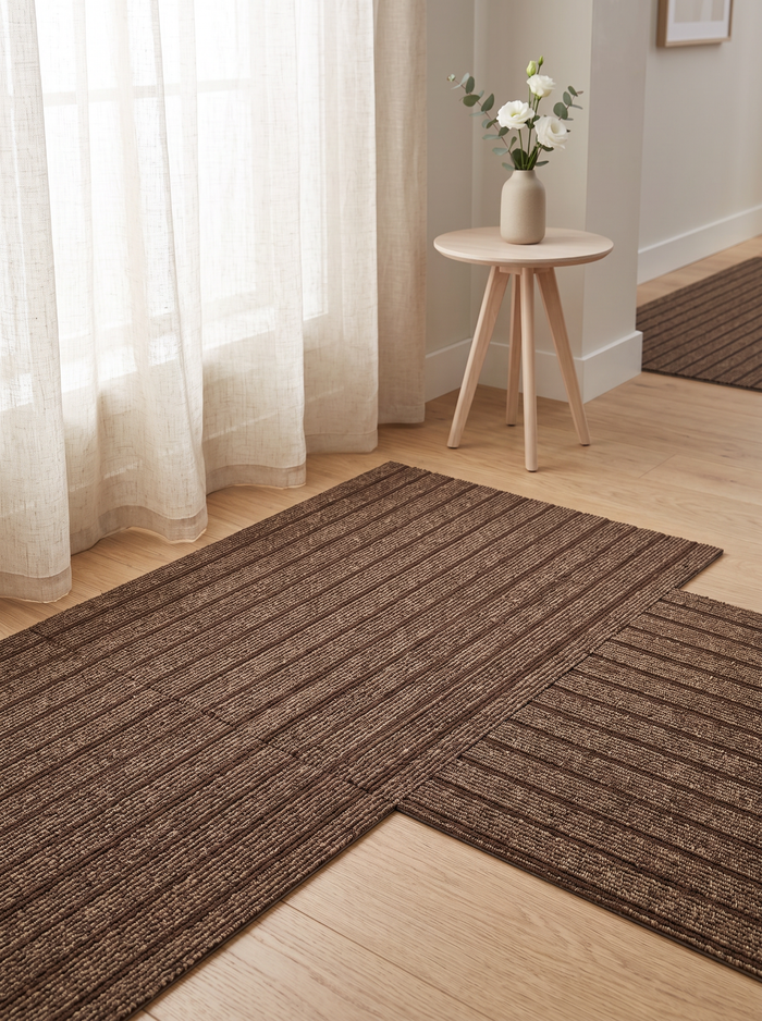 Striped Kitchen Runner - Coffee - 40cmx300cm