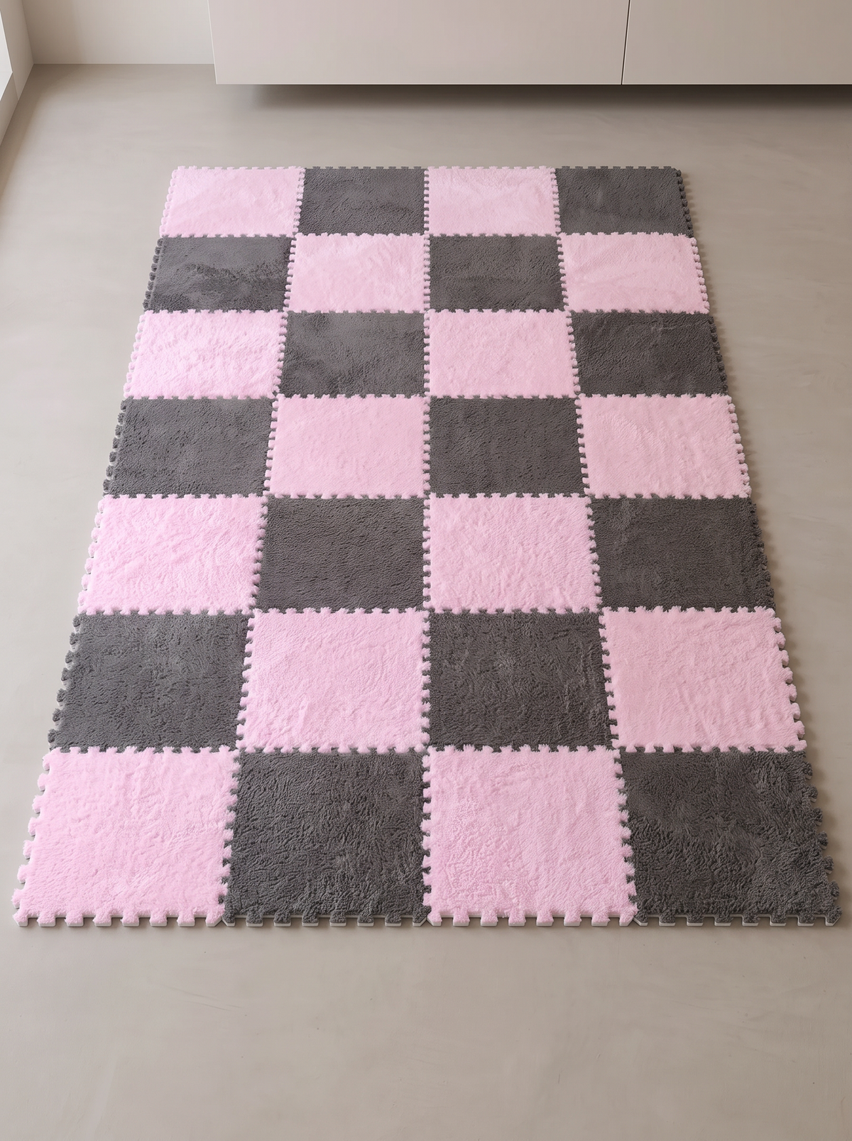 Kids Puzzle Mat - Pink-Gray - 20 pieces