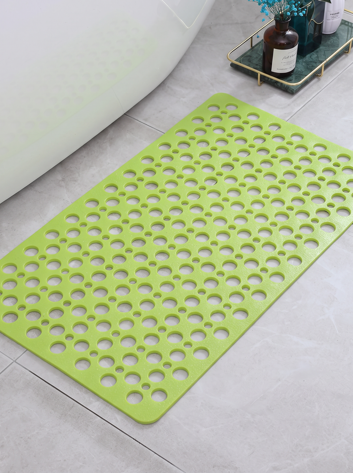 Round-Hole Bath Rug - Green - 43x75cm