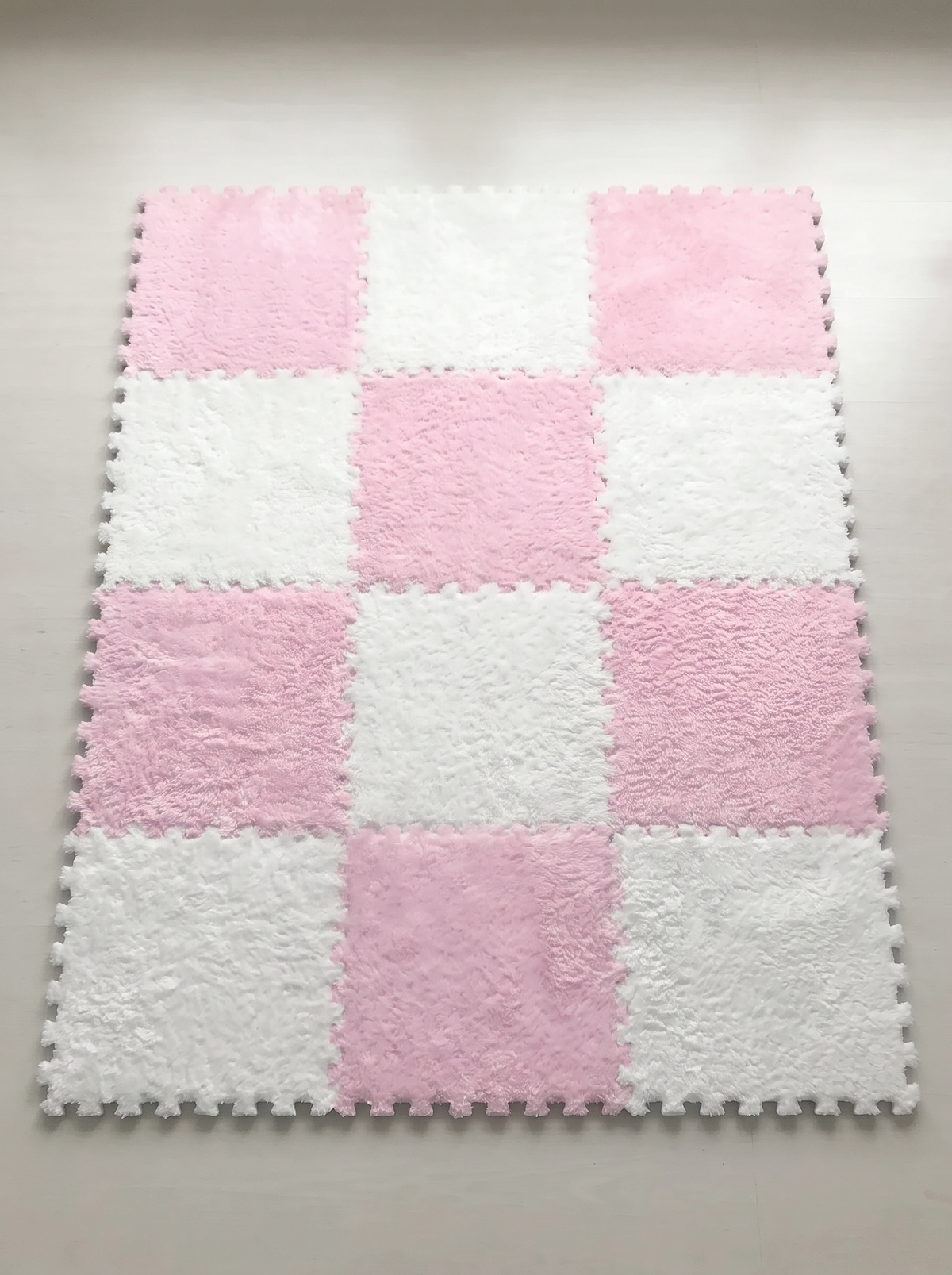 Kids Puzzle Mat - White-Pink - 10 pieces