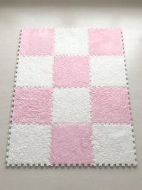 Kids Puzzle Mat - White-Pink - 10 pieces