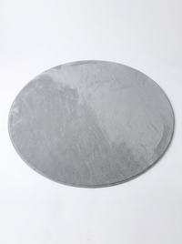 Coral Velvet Living Room Rug - Grey - 100cm diametre