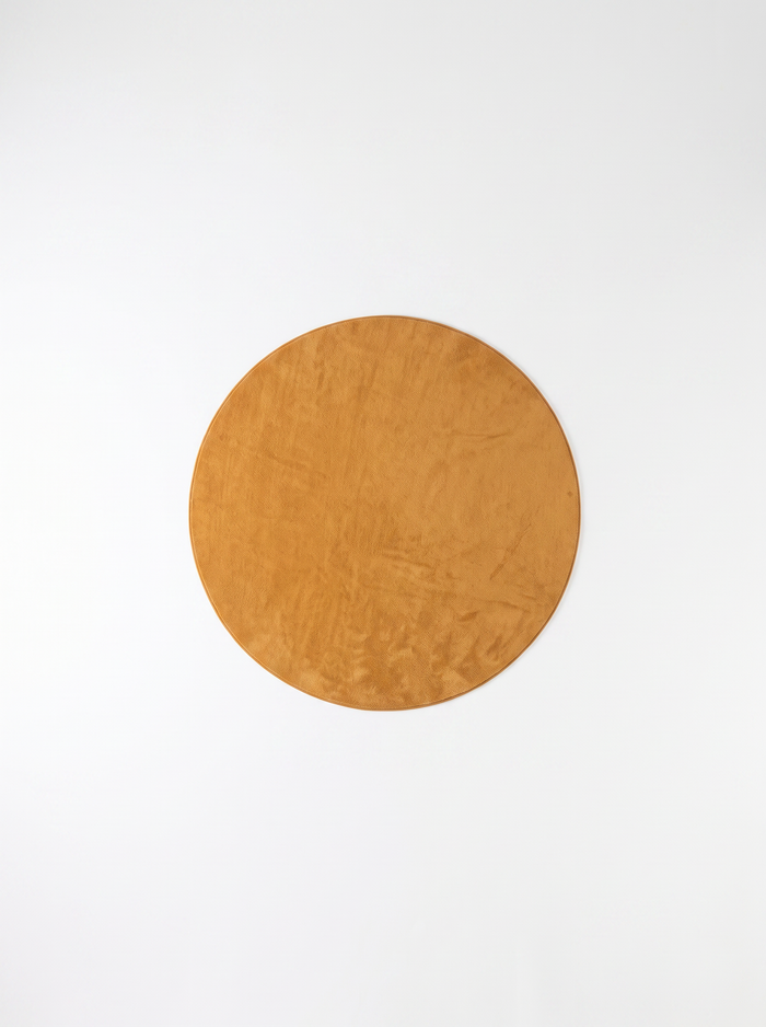 Coral Velvet Living Room Rug - Yellow - 180cm diametre