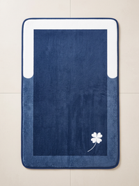 Printed Flannel Bath Mat - Blue - 50x80cm