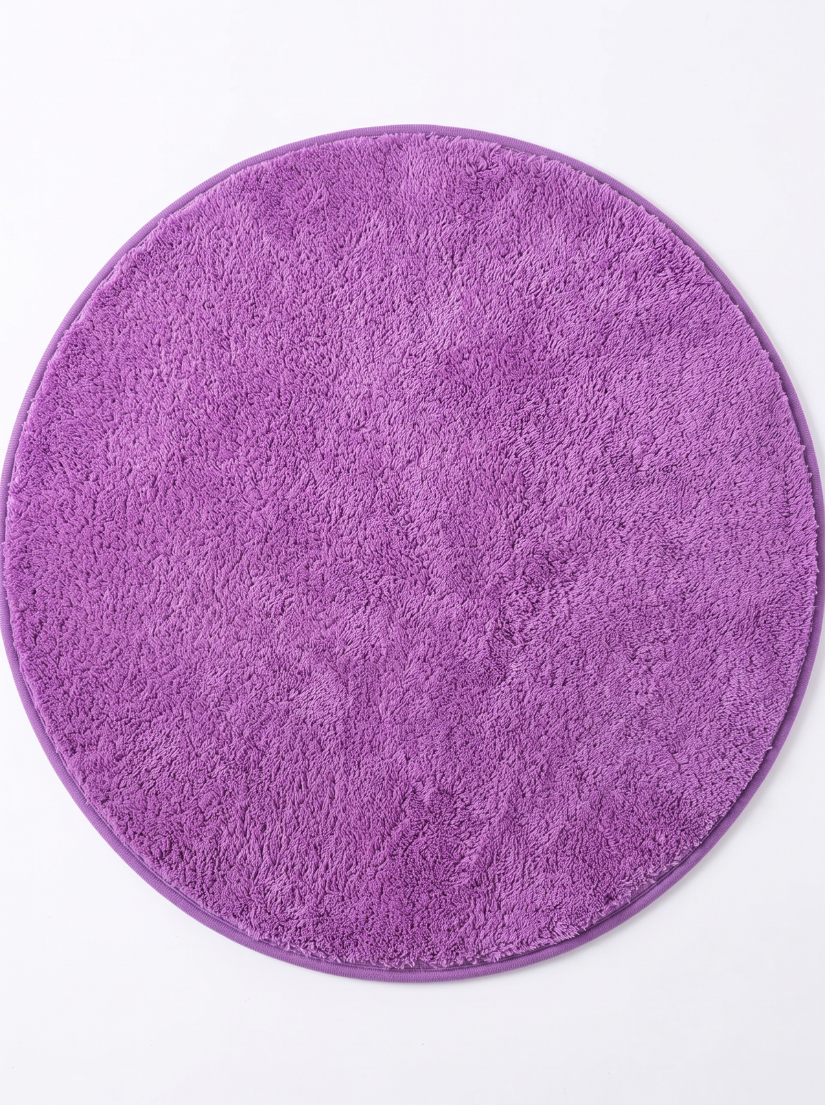 Coral Velvet Living Room Rug - Purple - 60cm diametre