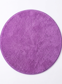 Coral Velvet Living Room Rug - Purple - 60cm diametre