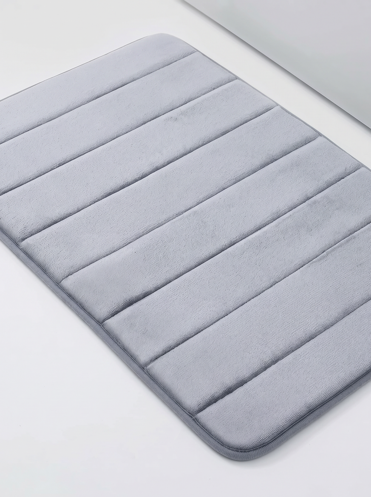 Sponge Stripe Bath Mat - Light Grey - 40x60cm