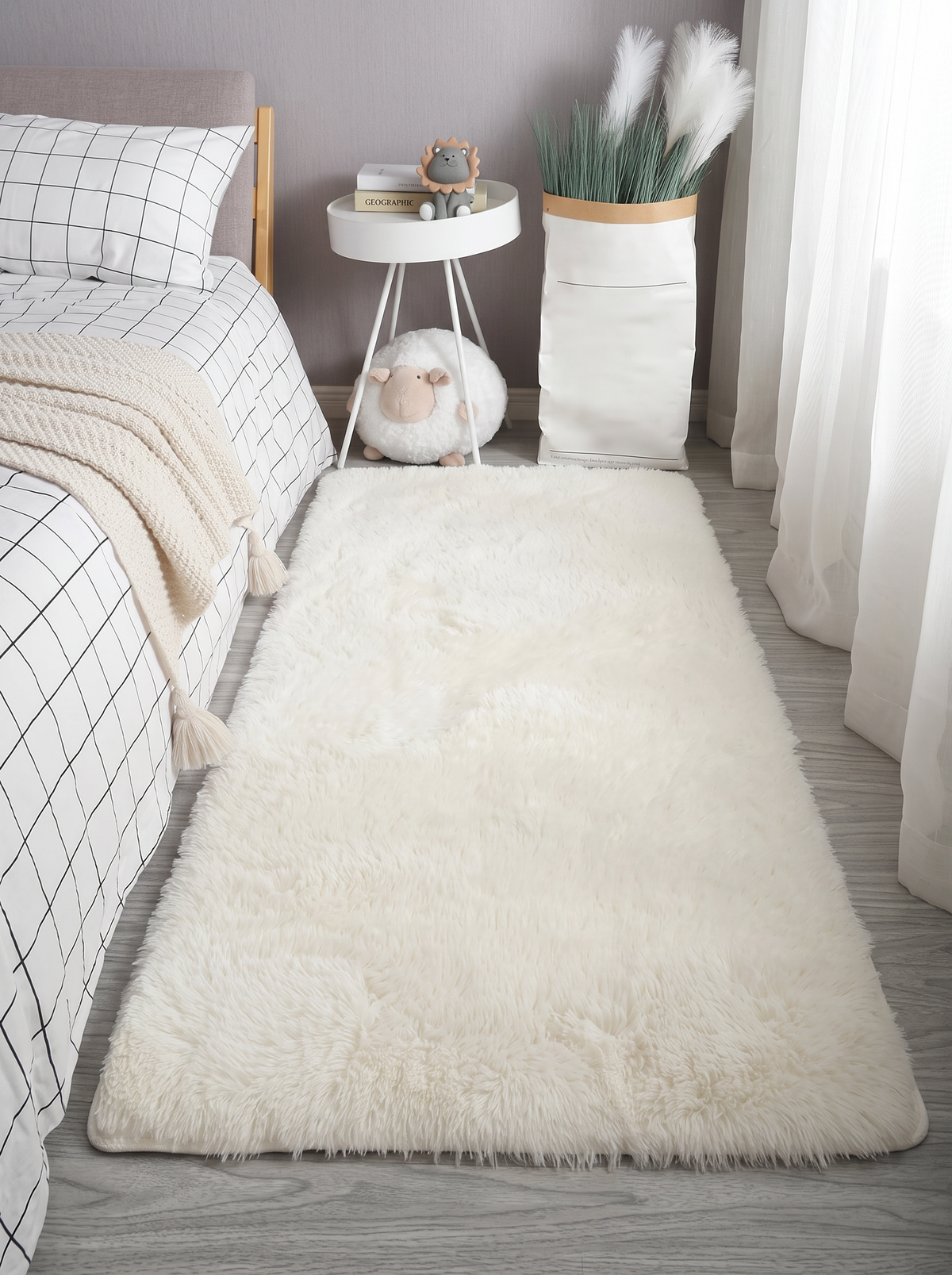 Tie-Dye Shag Rug - White - 80x200cm