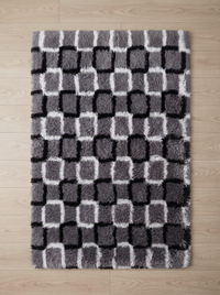 Fluffy Shag Living Room Rug - Cube - 50x120cm