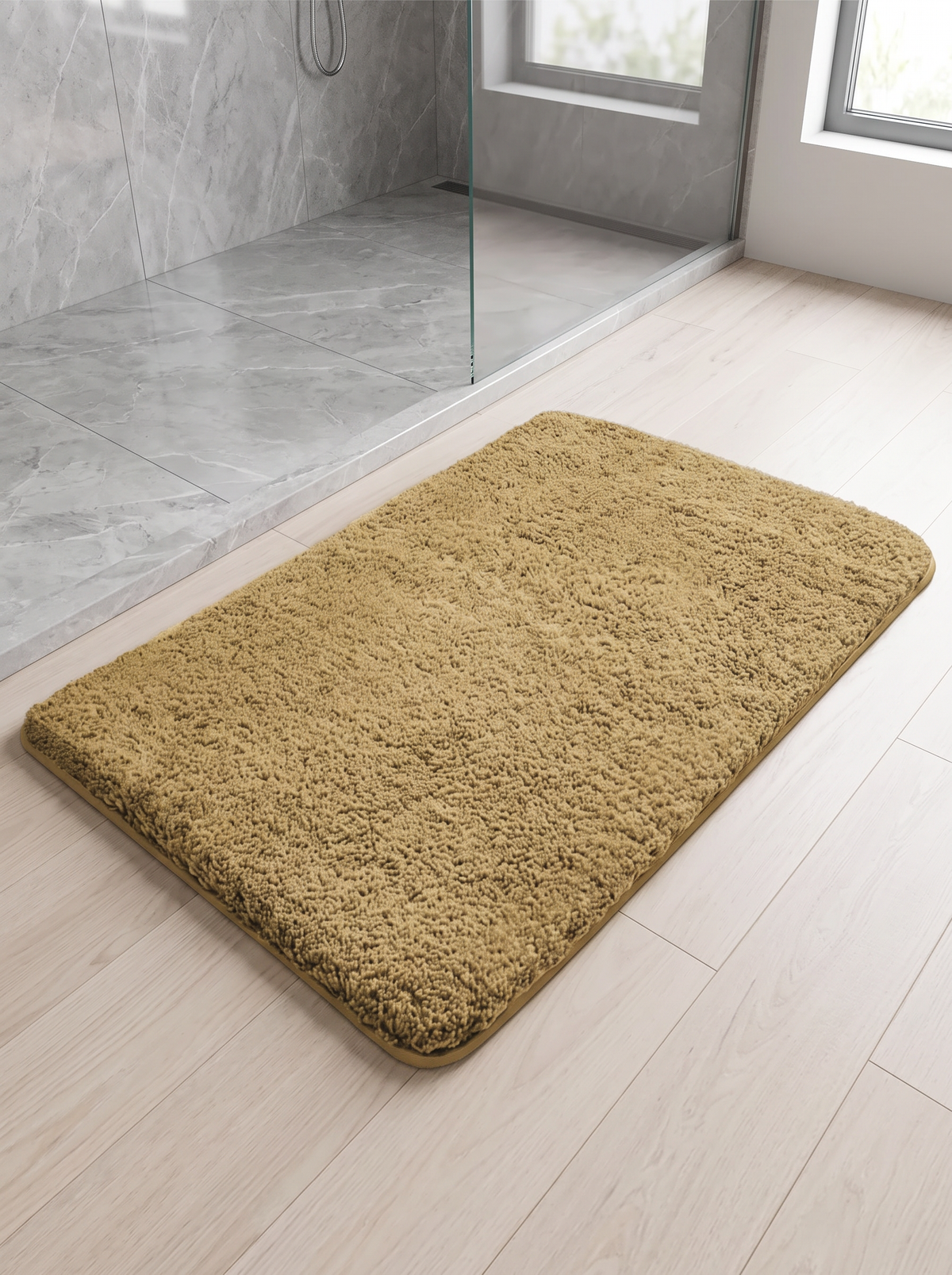 Furry Shag Bath Mat - Brown - 60x90cm
