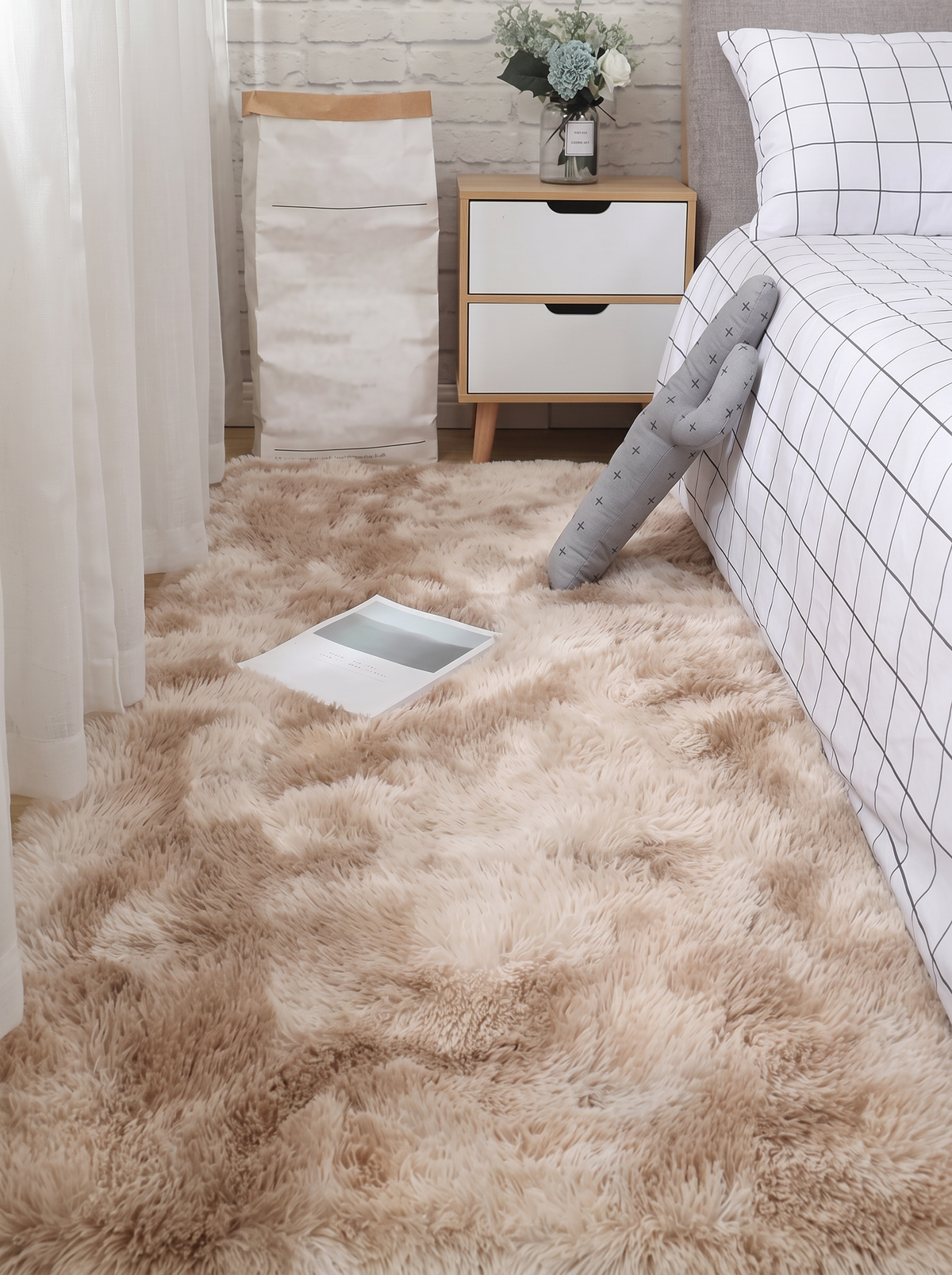 Tie-Dye Shag Rug - Brown - 40x120cm