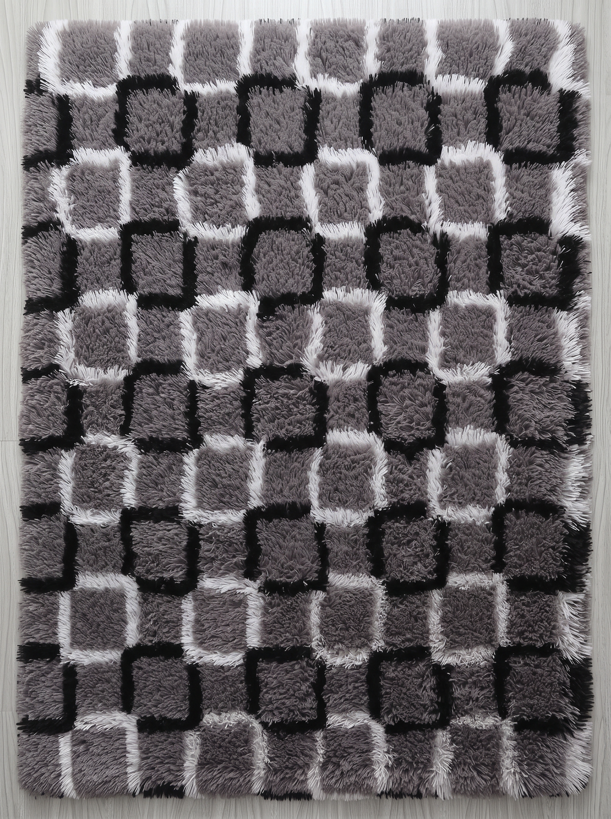 Fluffy Shag Living Room Rug - Cube - 40x60cm