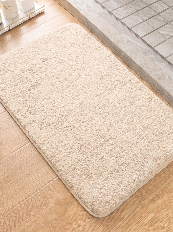 Furry Shag Bath Mat - Apricot - 40x60cm