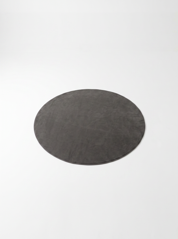 Coral Velvet Living Room Rug - Charcoal - 160cm diametre