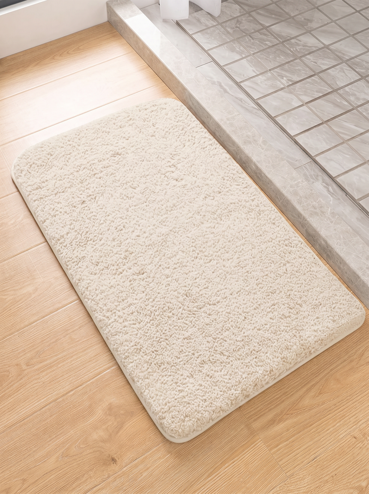 Furry Shag Bath Mat - Apricot - 50x80cm