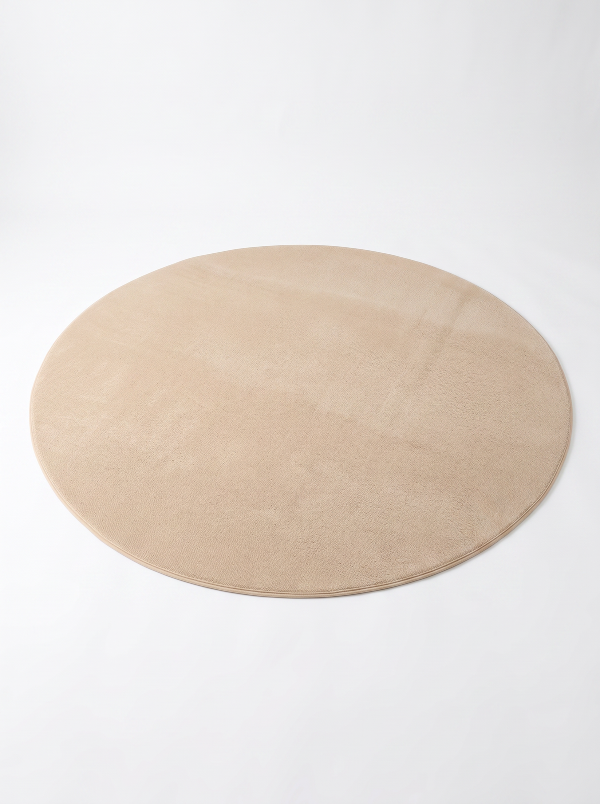 Coral Velvet Living Room Rug - Beige - 100cm diametre