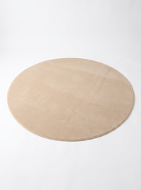 Coral Velvet Living Room Rug - Beige - 100cm diametre