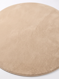 Coral Velvet Living Room Rug - Beige - 60cm diametre
