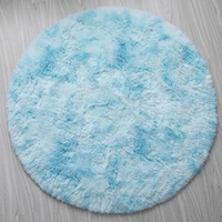 Plush Round Rug - Blue - 60cm diametre