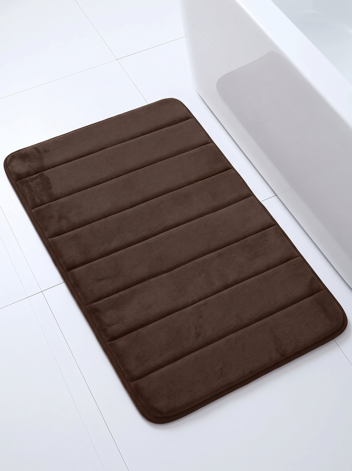 Sponge Stripe Bath Mat - Chocolate - 50x80cm