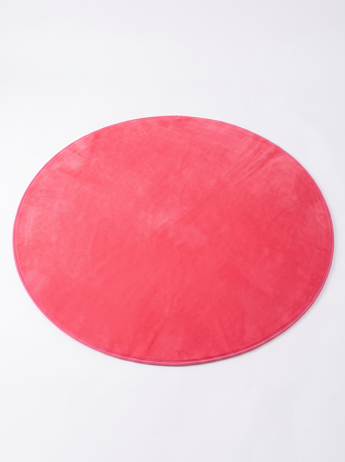Coral Velvet Living Room Rug - Pink - 100cm diametre