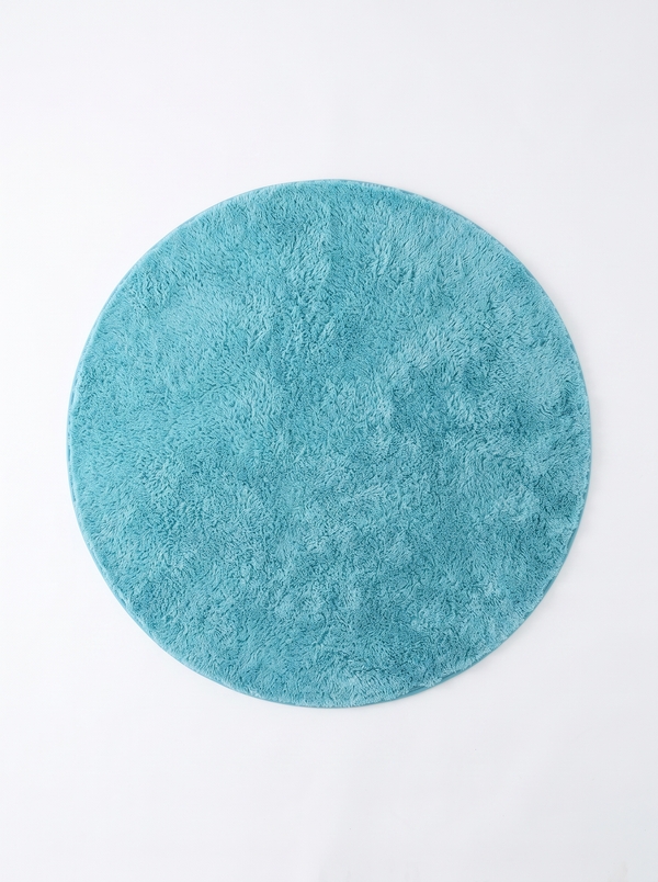 Coral Velvet Living Room Rug - Sky Blue - 160cm diametre