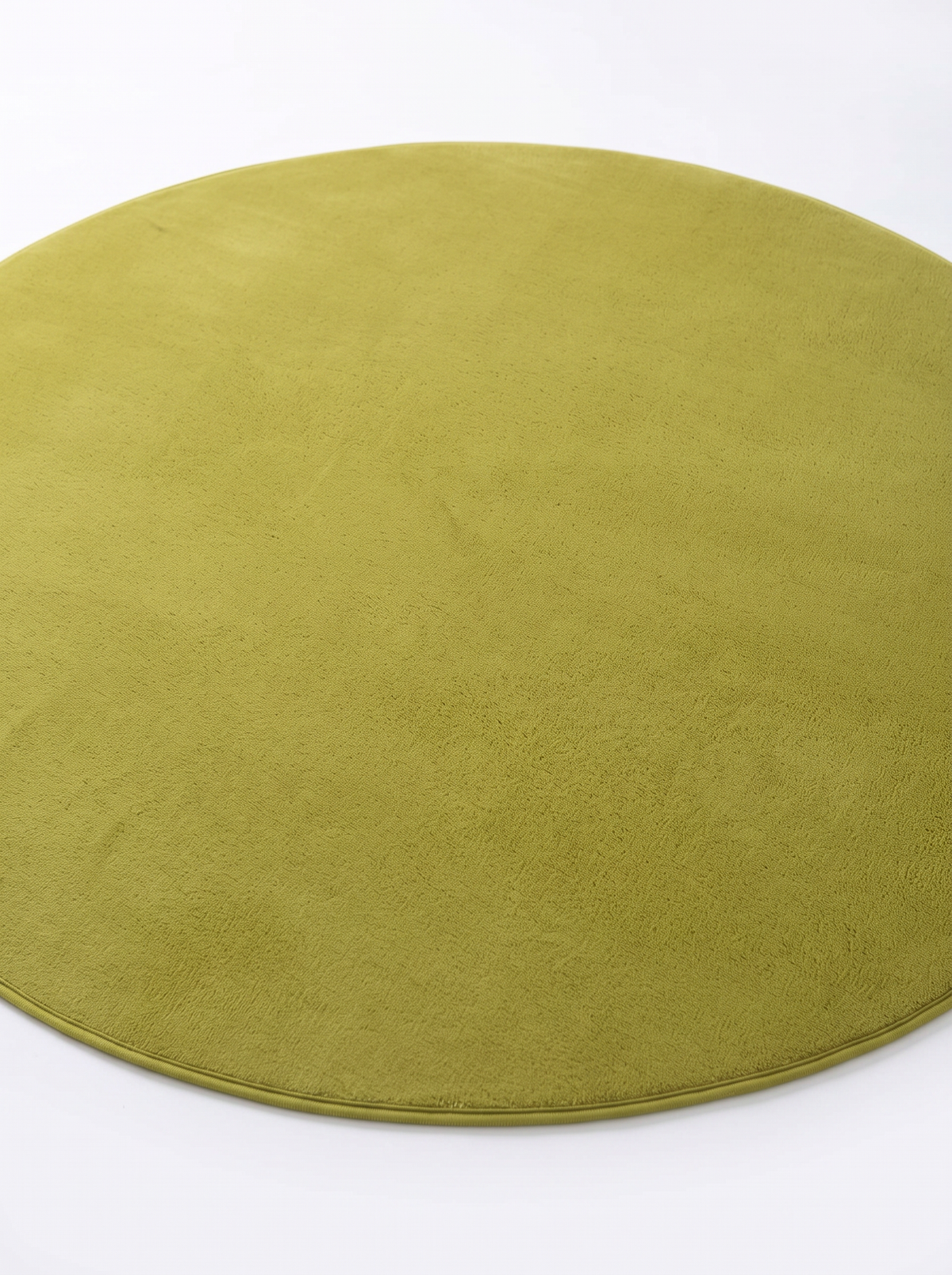 Coral Velvet Living Room Rug - Green - 60cm diametre