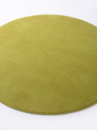 Coral Velvet Living Room Rug - Green - 60cm diametre