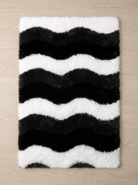Fluffy Shag Living Room Rug - Wave - 50x80cm