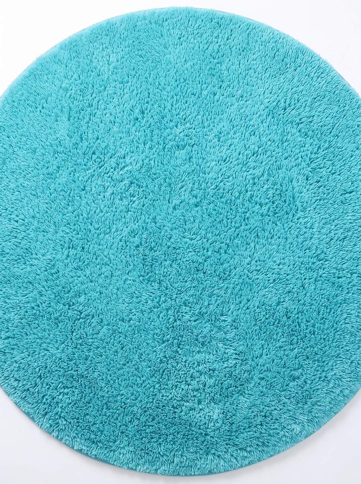 Coral Velvet Living Room Rug - Sky Blue - 60cm diametre