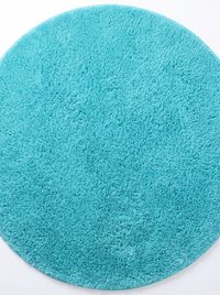 Coral Velvet Living Room Rug - Sky Blue - 60cm diametre
