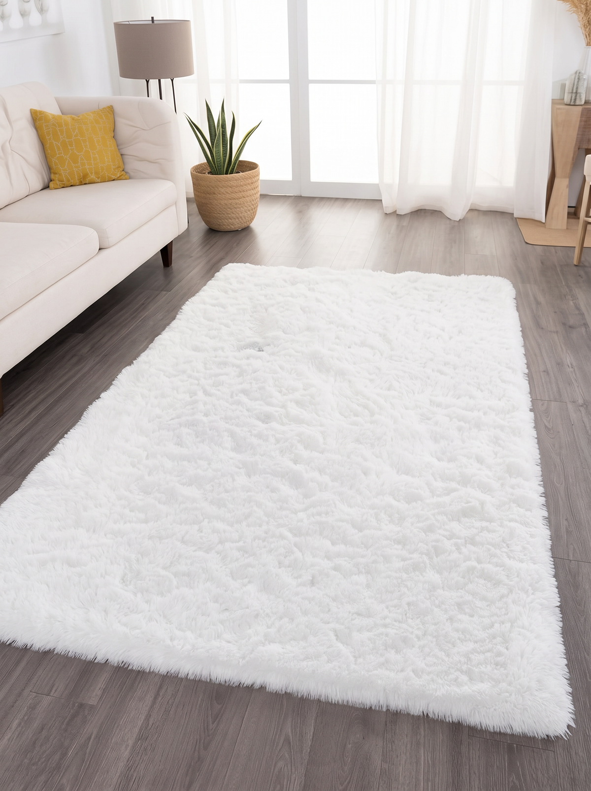 Ivory Minimalist Rug - White - 120x200cm