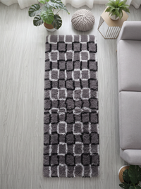Fluffy Shag Living Room Rug - Cube - 80x200cm