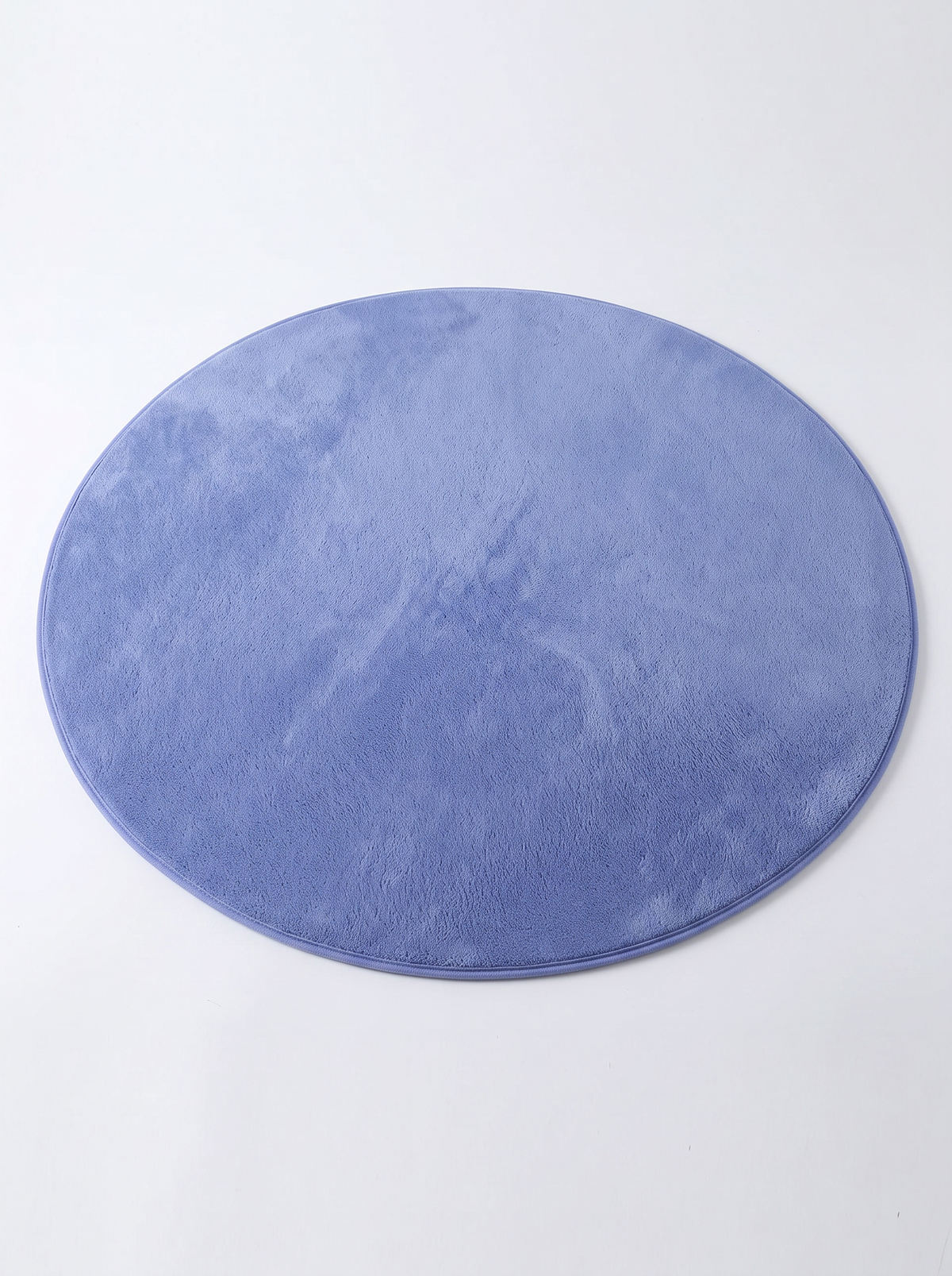 Coral Velvet Living Room Rug - Blue - 60cm diametre