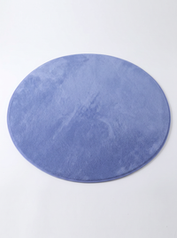 Coral Velvet Living Room Rug - Blue - 60cm diametre