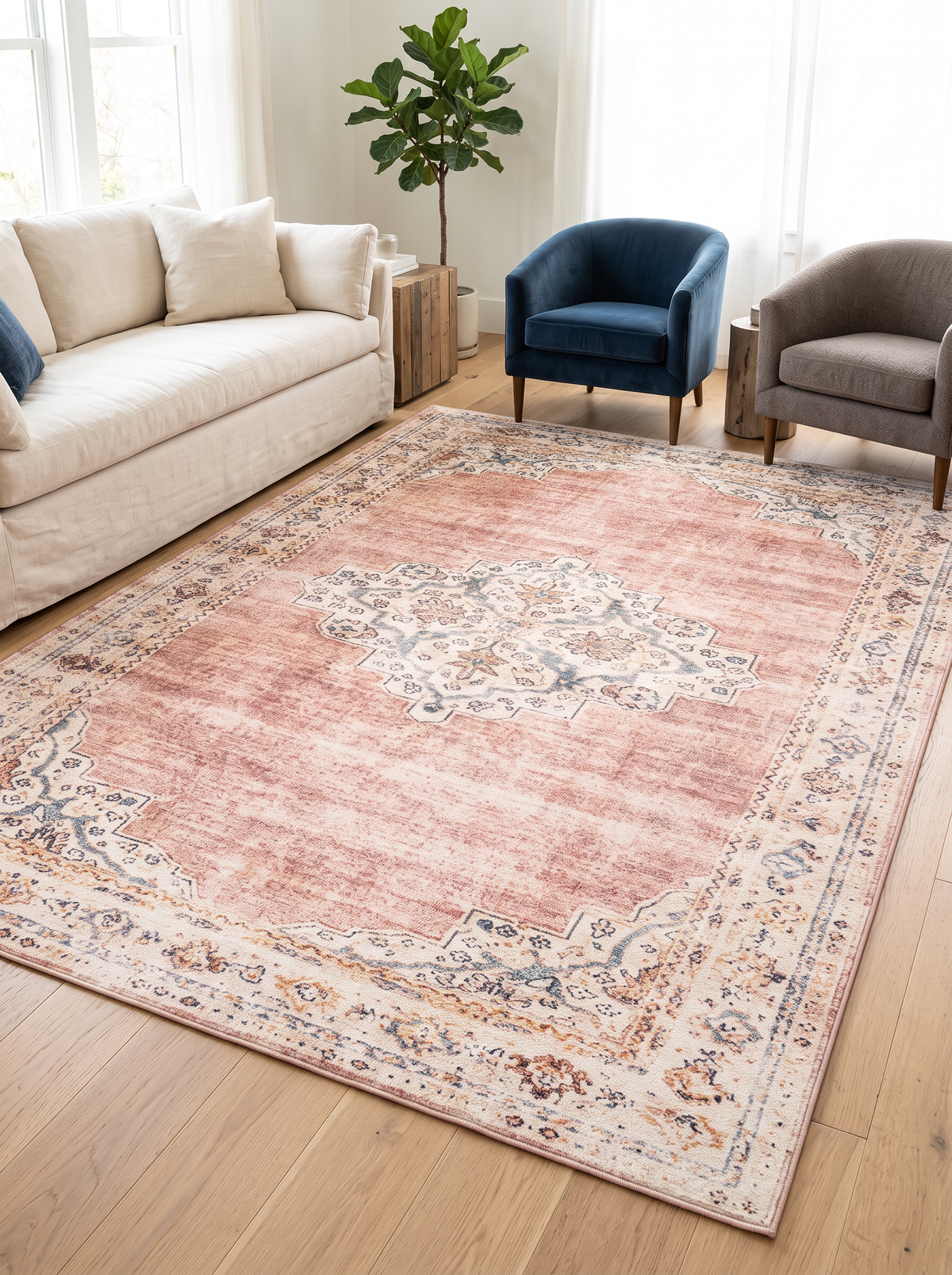 Retro Plush Rug - Ivory - 200x250cm