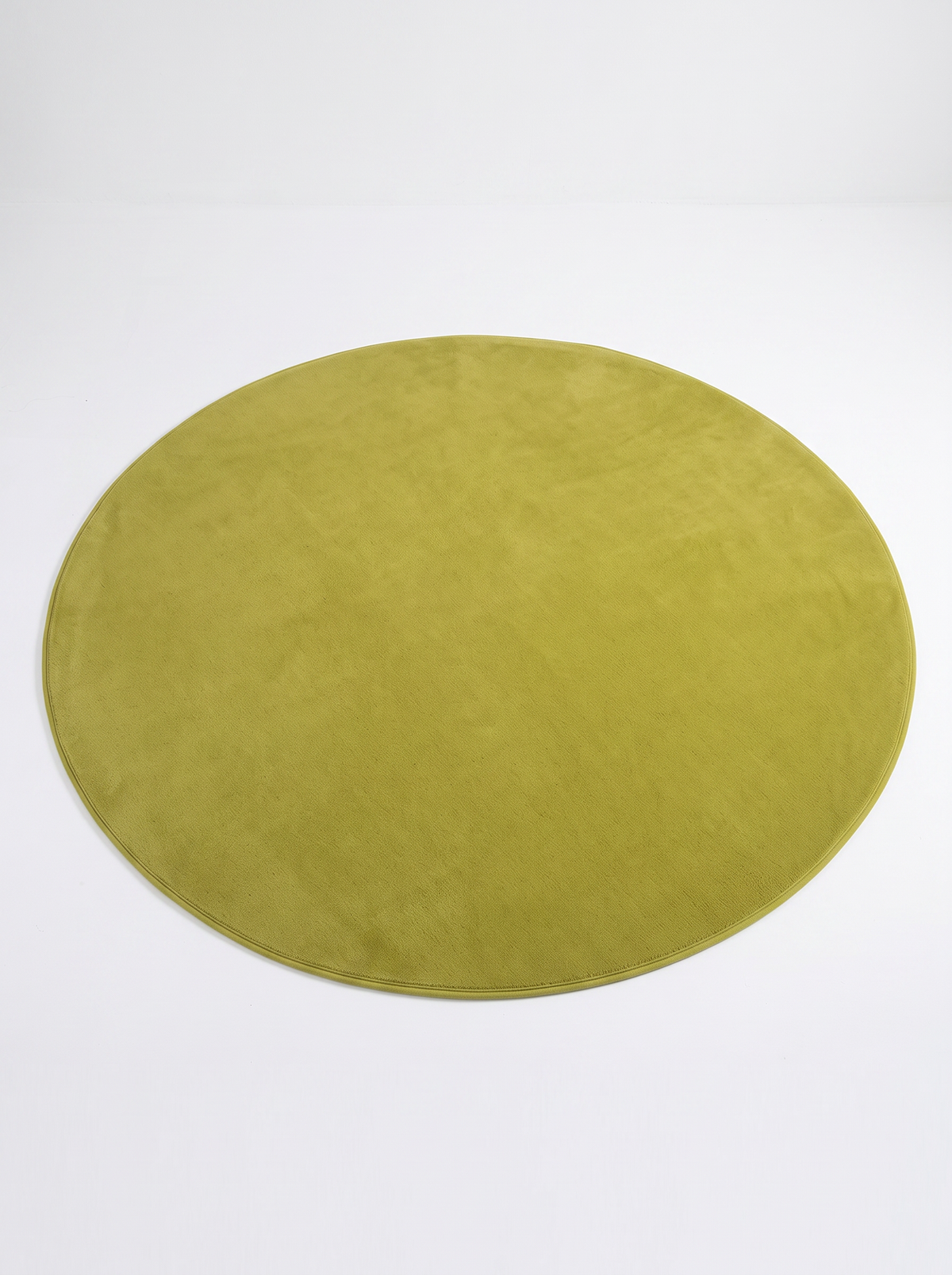 Coral Velvet Living Room Rug - Green - 100cm diametre