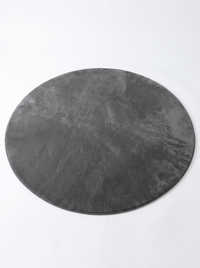 Coral Velvet Living Room Rug - Charcoal - 120cm diametre