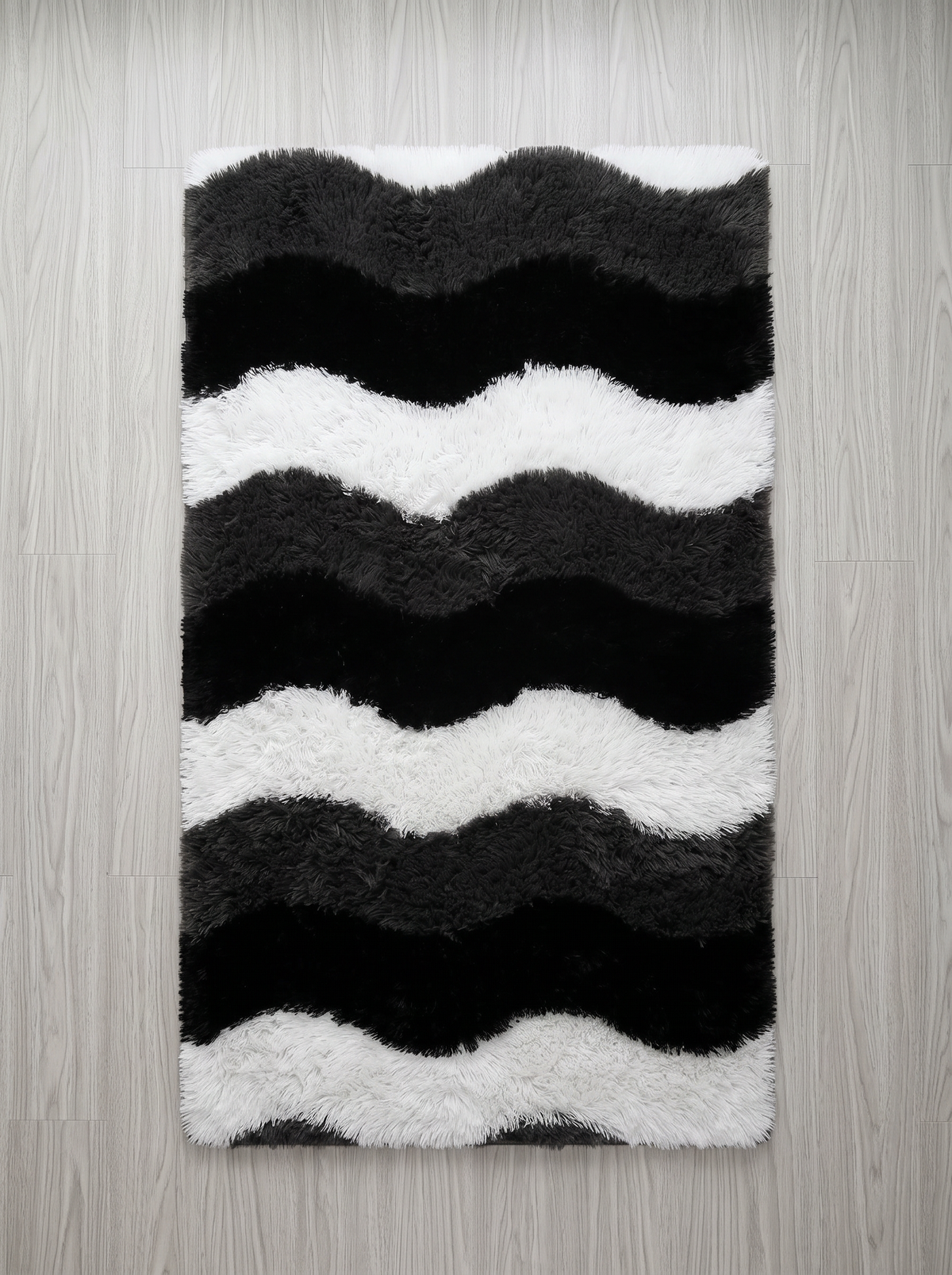 Fluffy Shag Living Room Rug - Wave - 60x120cm