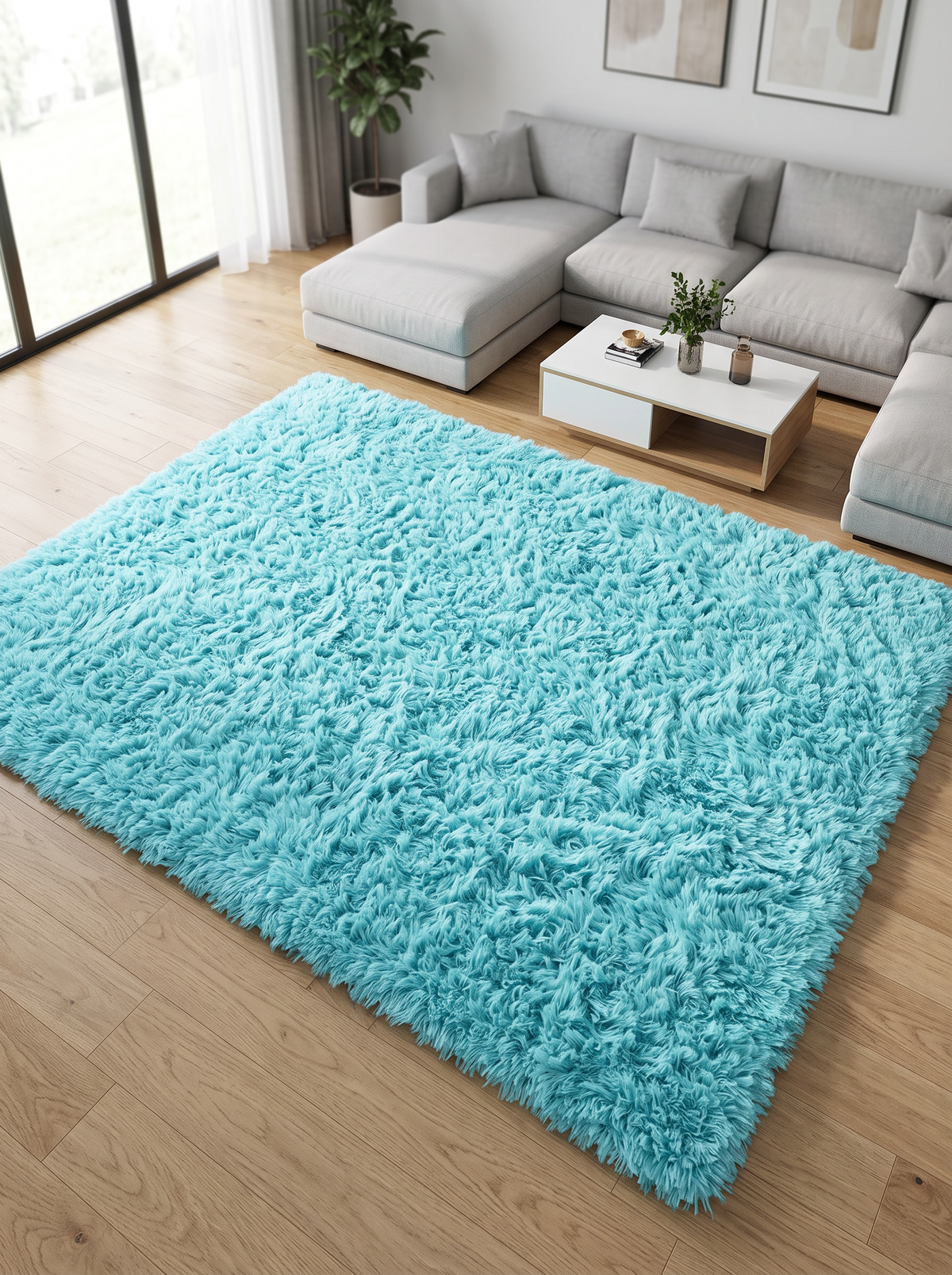 Sky Blue Gradient Rug - Sky Blue - 140x200cm