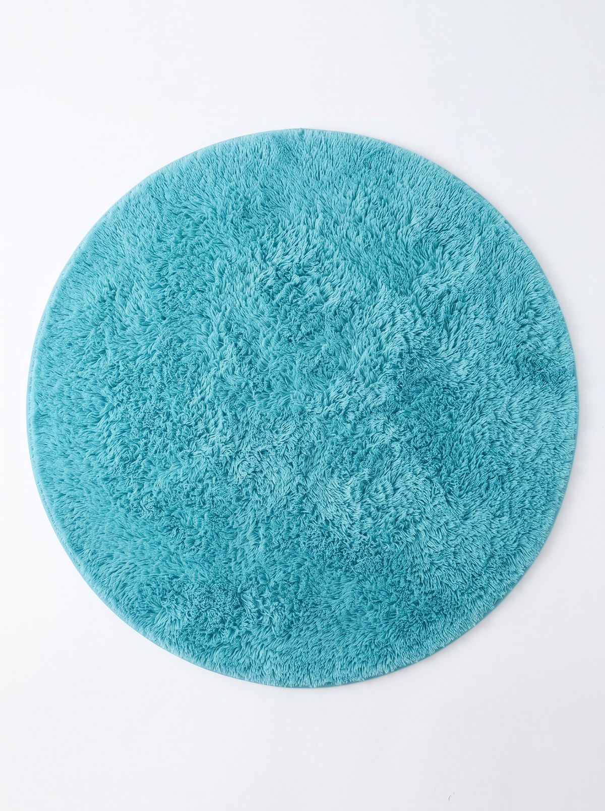 Coral Velvet Living Room Rug - Sky Blue - 100cm diametre