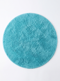 Coral Velvet Living Room Rug - Sky Blue - 100cm diametre