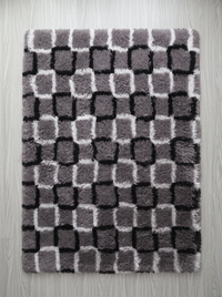 Fluffy Shag Living Room Rug - Cube - 80x120cm